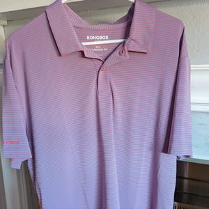 Bonobos Golf Standard Fit Men’s Polo Shirt - - - Peach Color Stripes - Size XXL